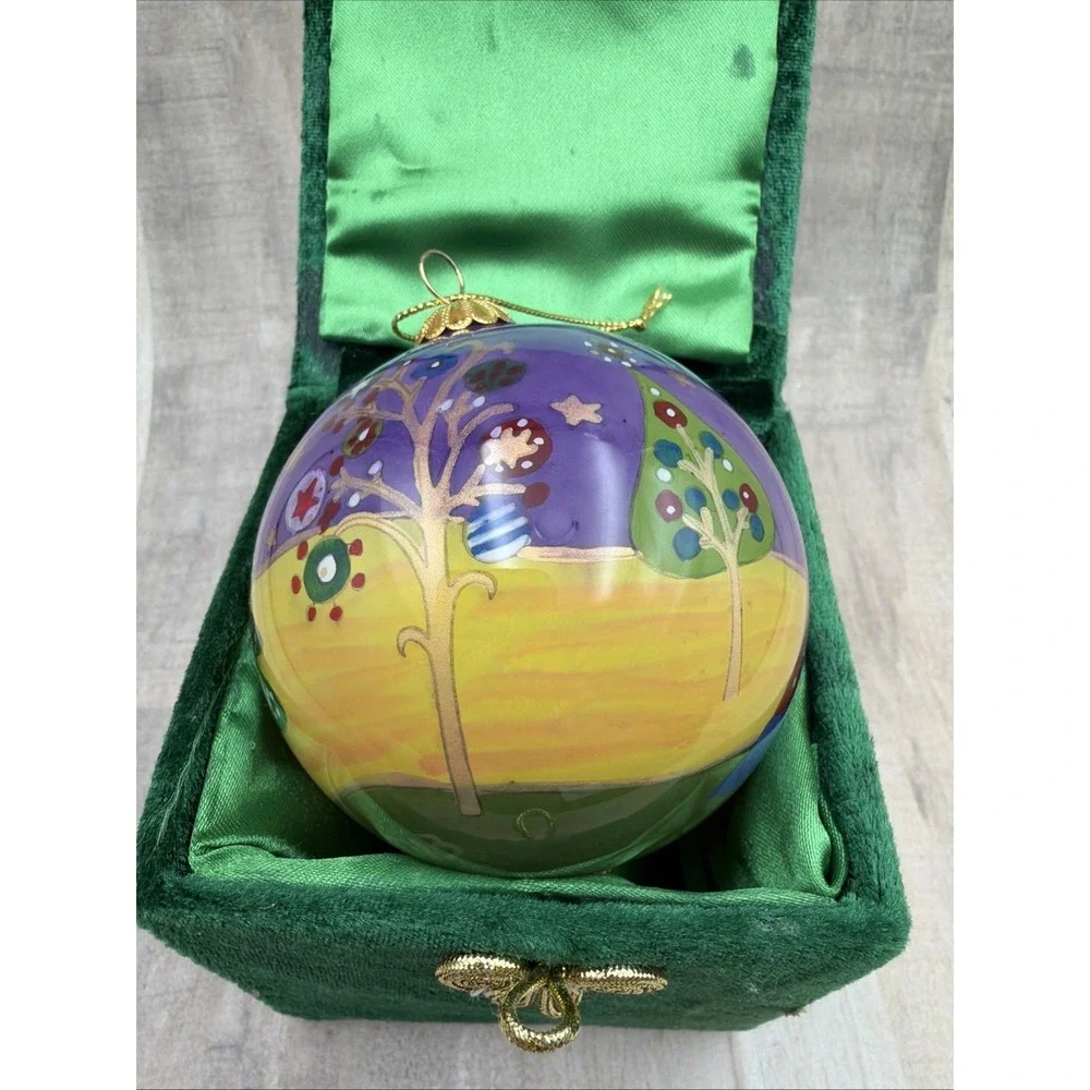 2013 Pier 1 Li Bien Christmas Ornament 3 KINGS WISE MEN Reverse Painted Glass‎